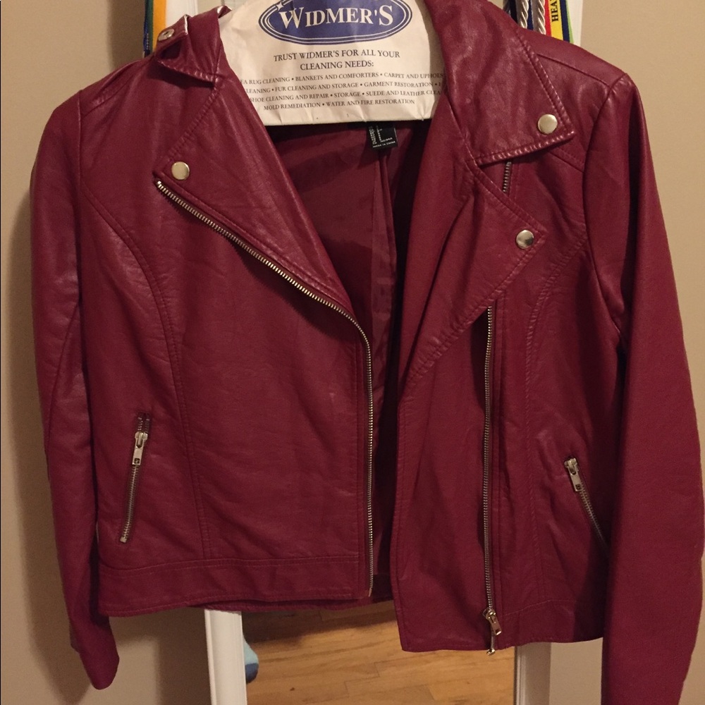 Maroon Leather Jacket